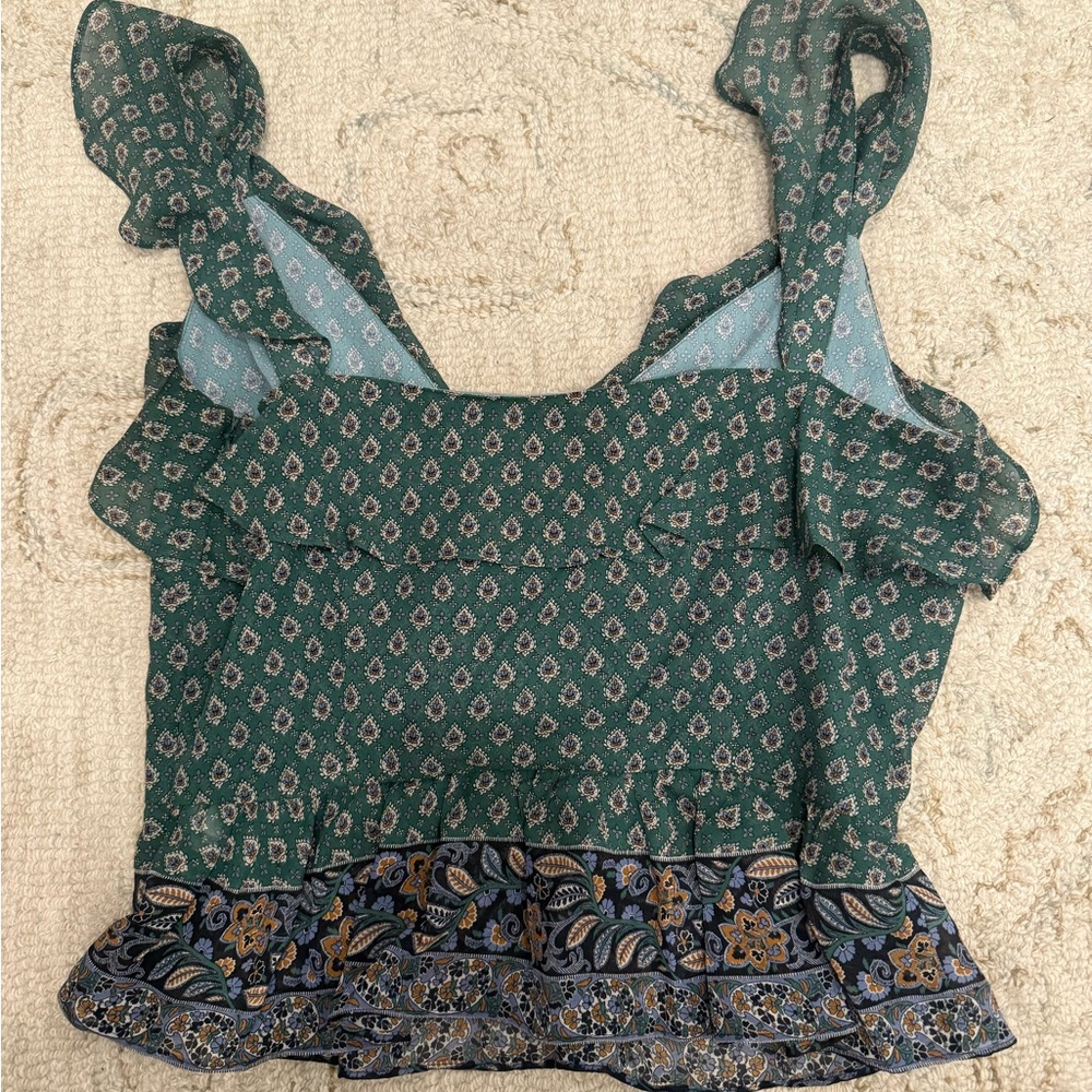 Veronica Beard Green Patterned Blouse - image 3